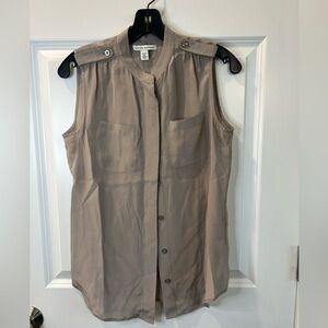Banana Republic Taupe Button-Up Blouse